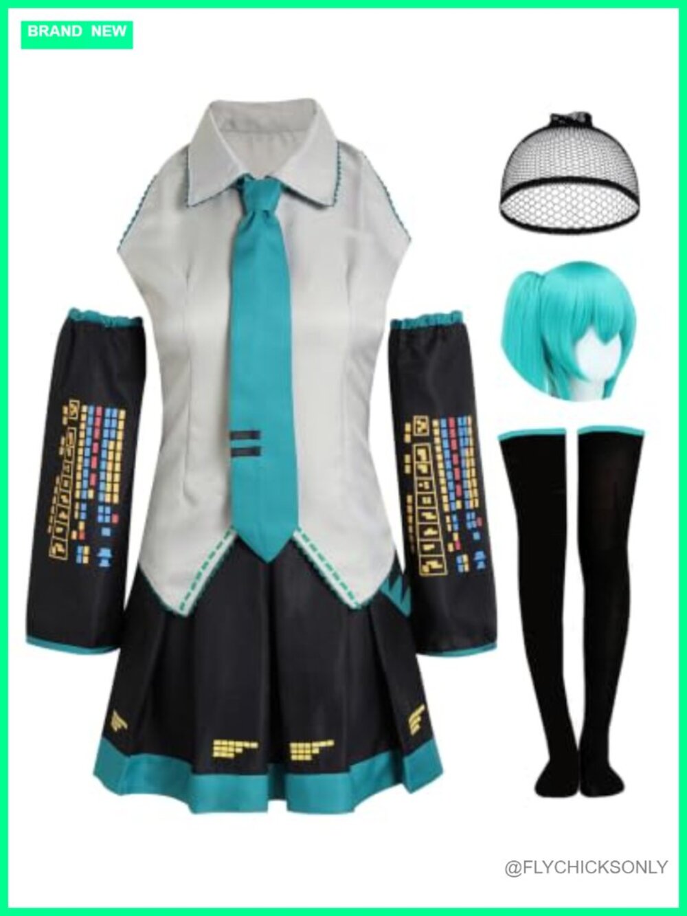 Anime Cosplay Costume Set with Wig Top Skirt